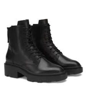 New ASH Moody black leather combat boots
